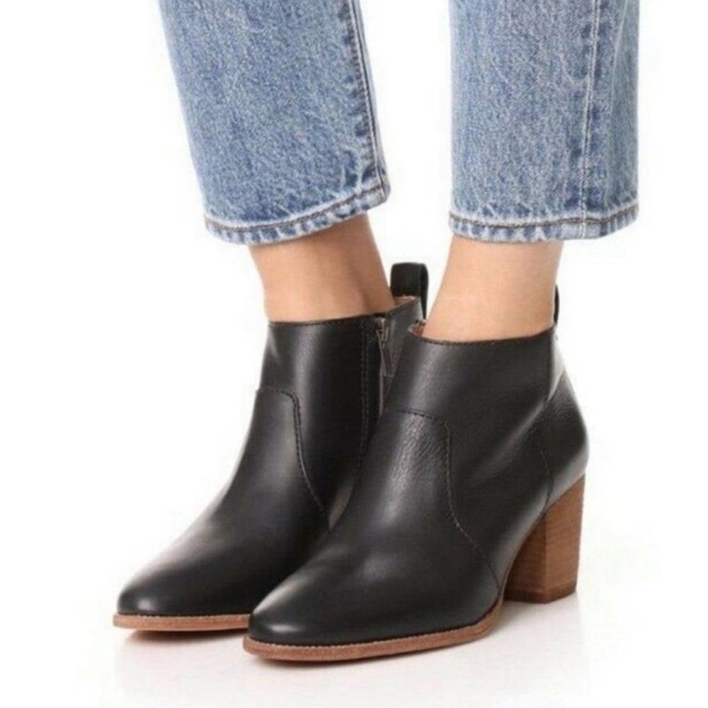 Madewell Size 6 The Brenner Genuine Leather Side‎ Zip Ankle Boot Bootie